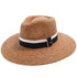 Walrus Hats Natural Raffia Straw Fedora Hat w/ Black & White Band